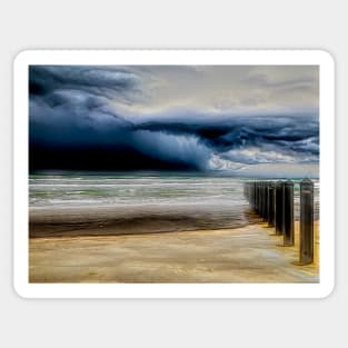 Approaching Storm at the Beach Sticker